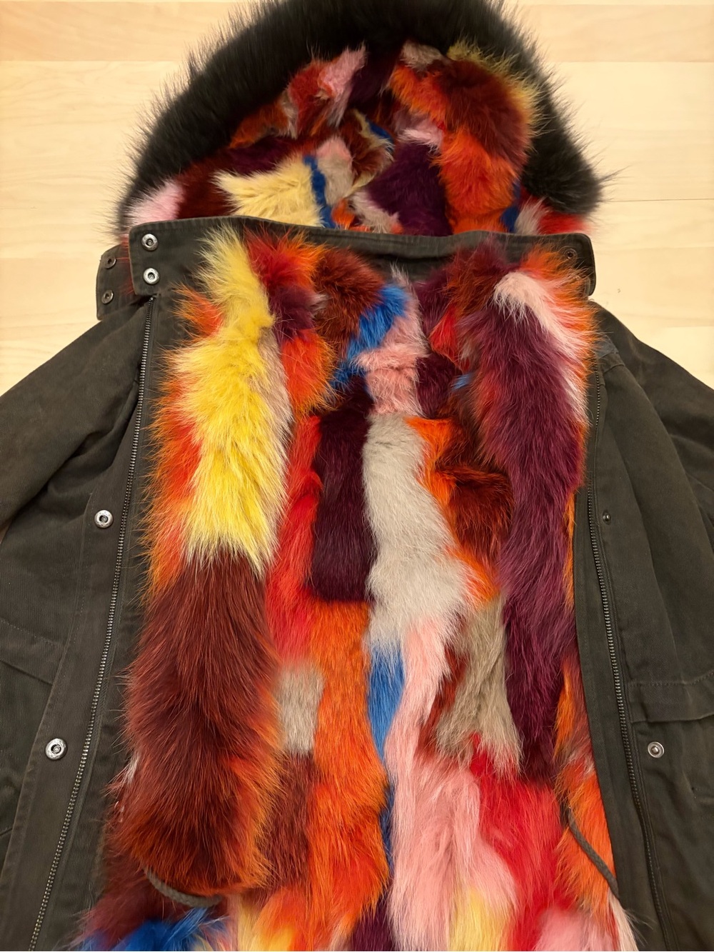 Rebecca Minkoff Colorful Faux FurJacket
